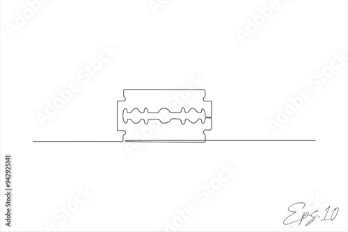 razor blade continuous line vector illustration