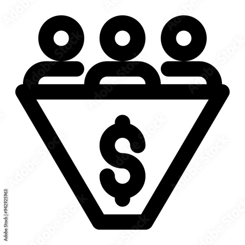 sales funnel, marketing, conversion, customer, funnel, sales outline icon