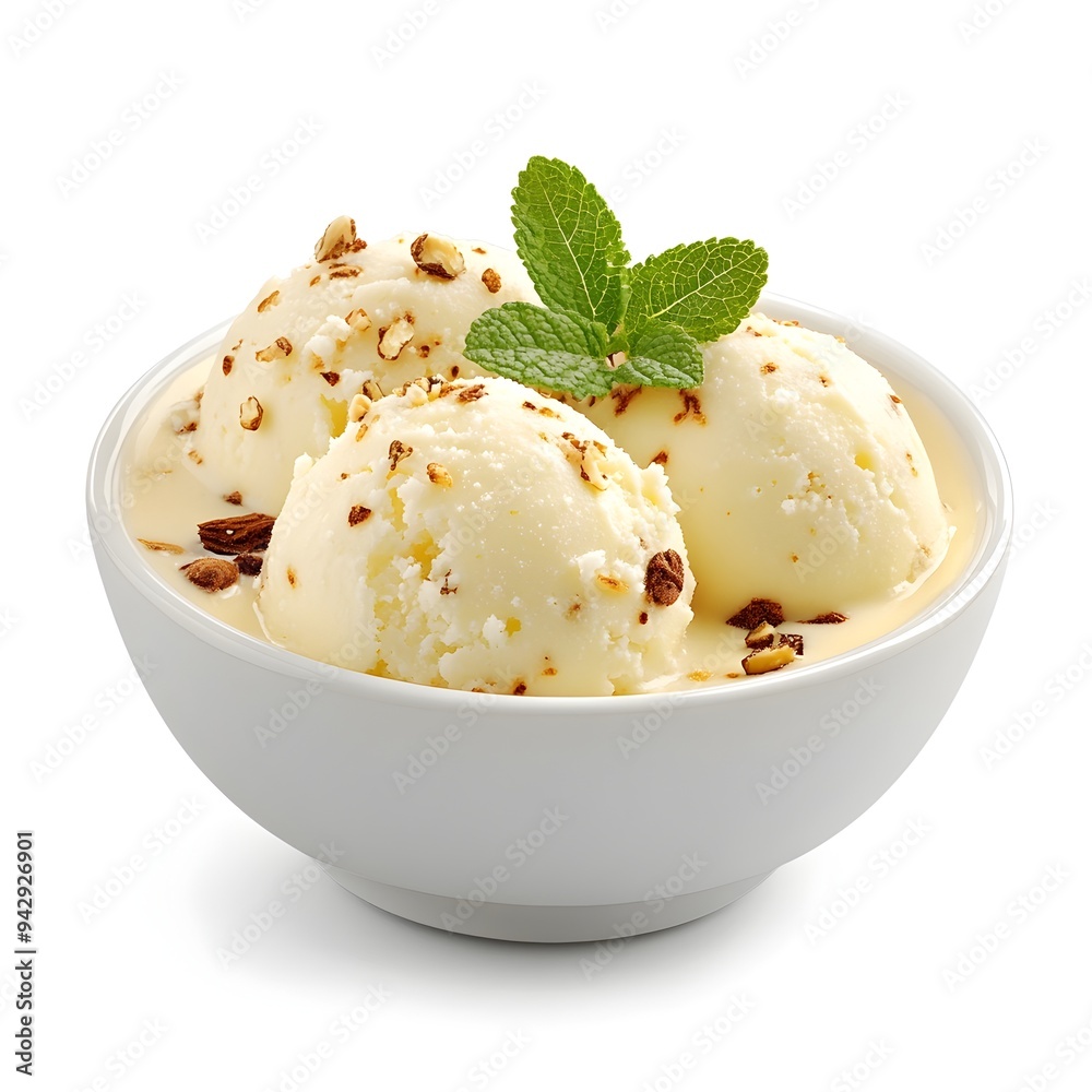 Macro Shot of a Perfect Indian Dessert Rasmalai on White Background Macro Shot of a Perfect Indian Dessert Rasmalai on White Background
