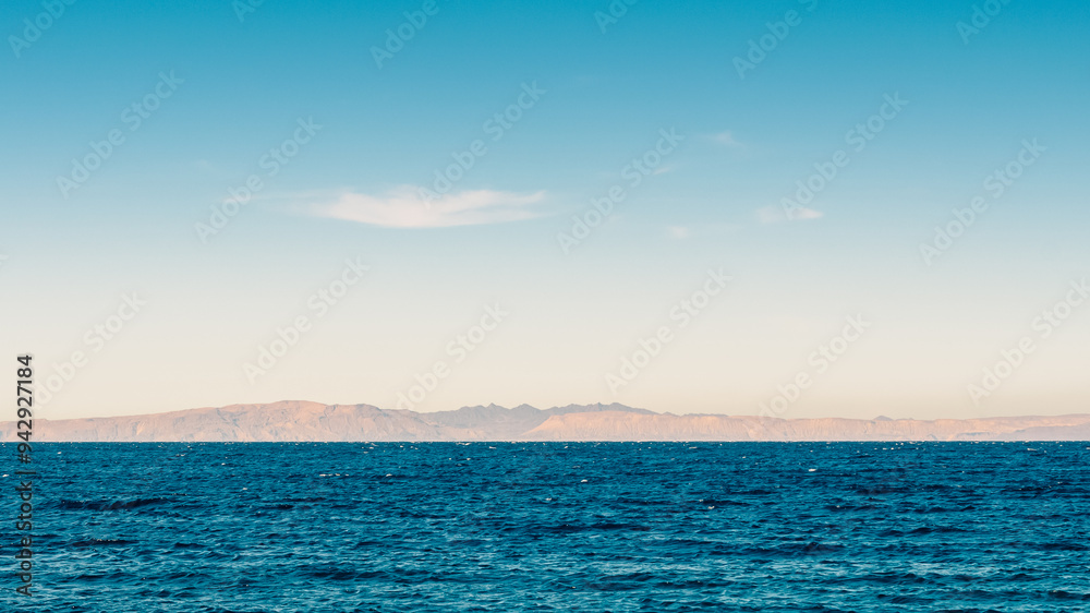Fototapeta premium seascape uninhabited rocky island in the sea in Egypt
