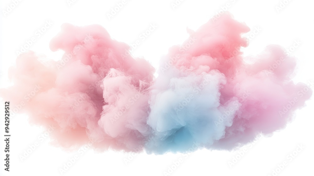 A colorful cloud with pink, blue and purple swirls. The cloud is fluffy and looks like it's made of cotton candy A colorful cloud with pink, blue and purple swirls. The cloud is fluffy and looks like it's made of cotton candy