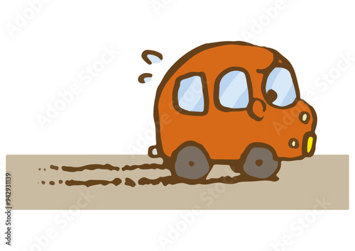 道路に泥がついてしまう車