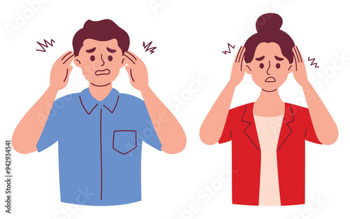 Stressed People, Frustrated Characters with anxiety, Depression and Sorrow Emotion