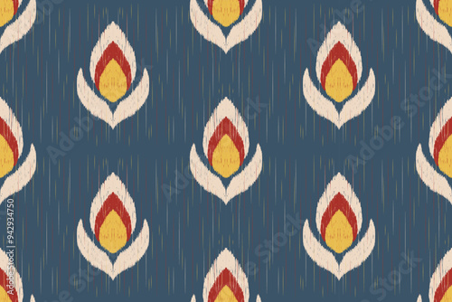 Ethnic ikat seamless pattern.beautiful pattern. folk embroidery,bohemian style,aztec geometric art ornament print.ethnic abstract art.Seamless fabric.design for fabric, carpet, wallpaper, clothing.
