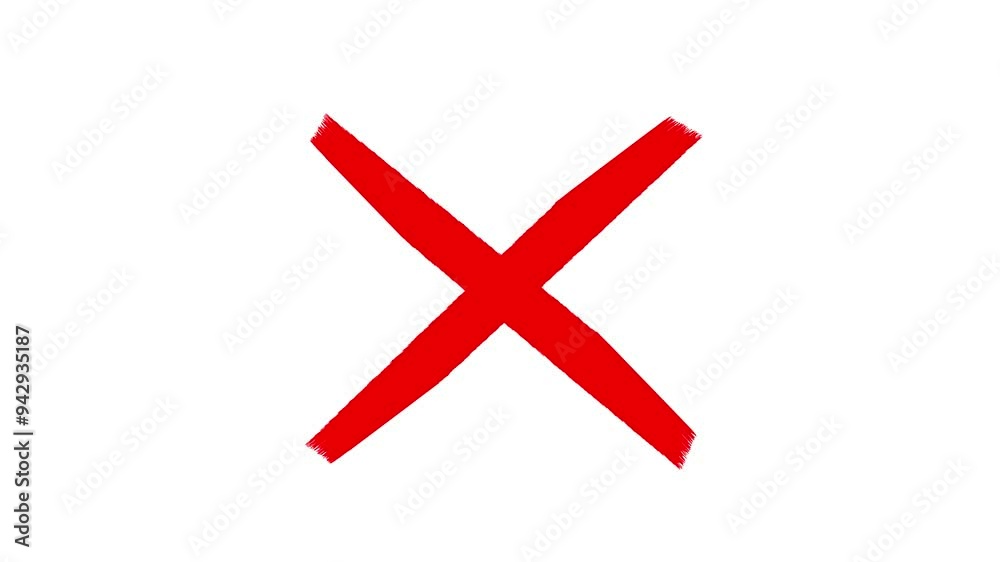 red cross mark symbol of cancel, deny, wrong or incorrect in motion graphic animation on white background red cross mark symbol of cancel, deny, wrong or incorrect in motion graphic animation on white background