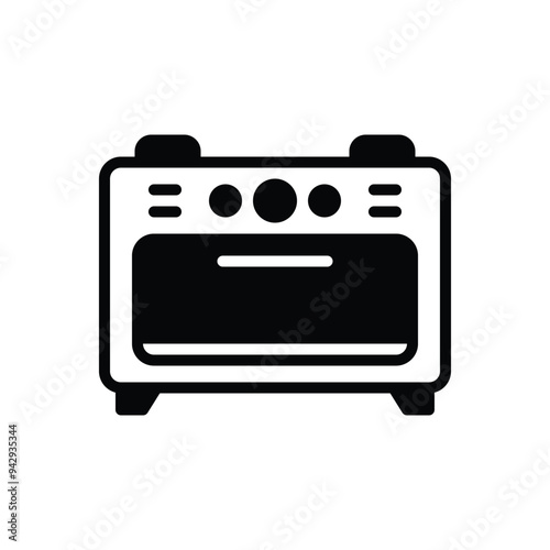 Black solid icon for oven