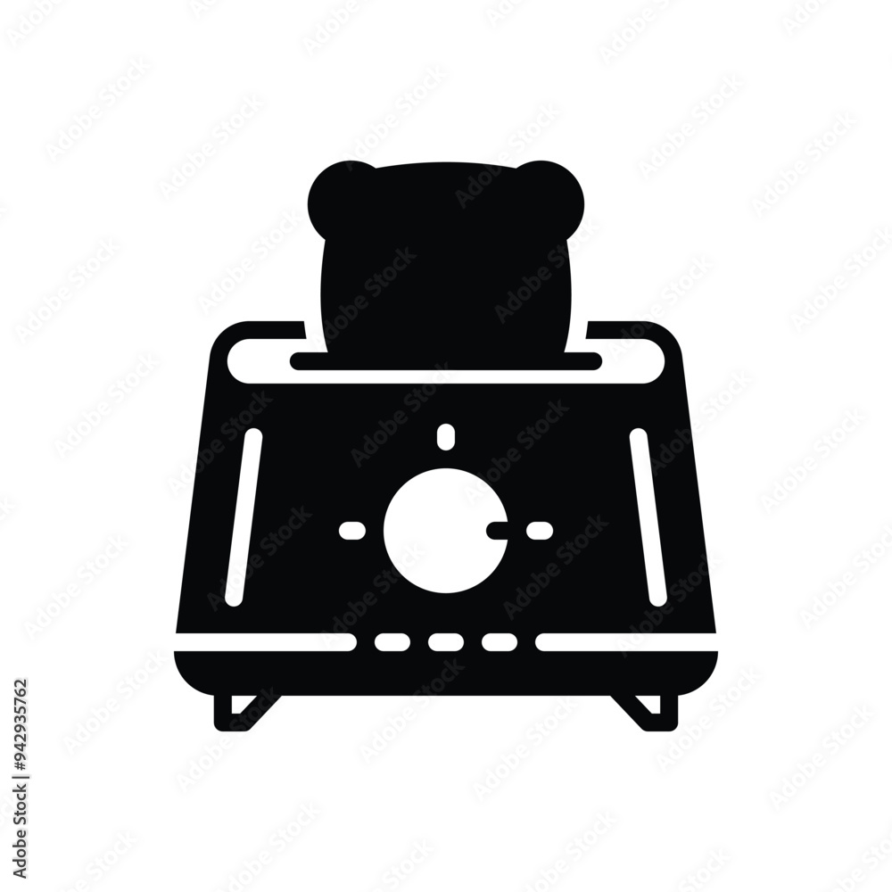 Black solid icon for toaster Black solid icon for toaster