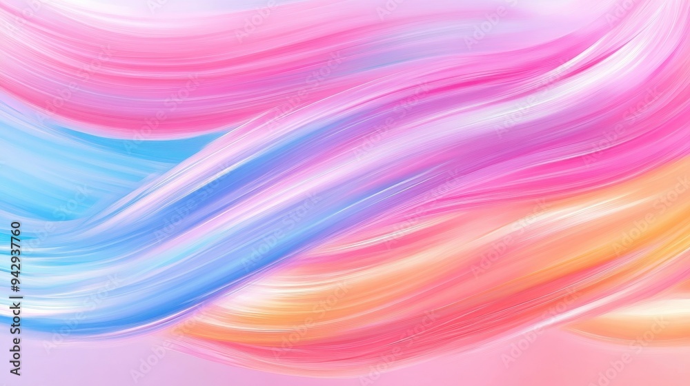 Obraz premium A colorful swirl of pink, blue, and orange paint. The colors are vibrant and the brushstrokes are bold. Concept of energy and movement, as if the colors are dancing across the canvas