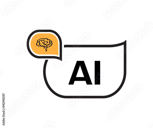 AI icon on white background	
