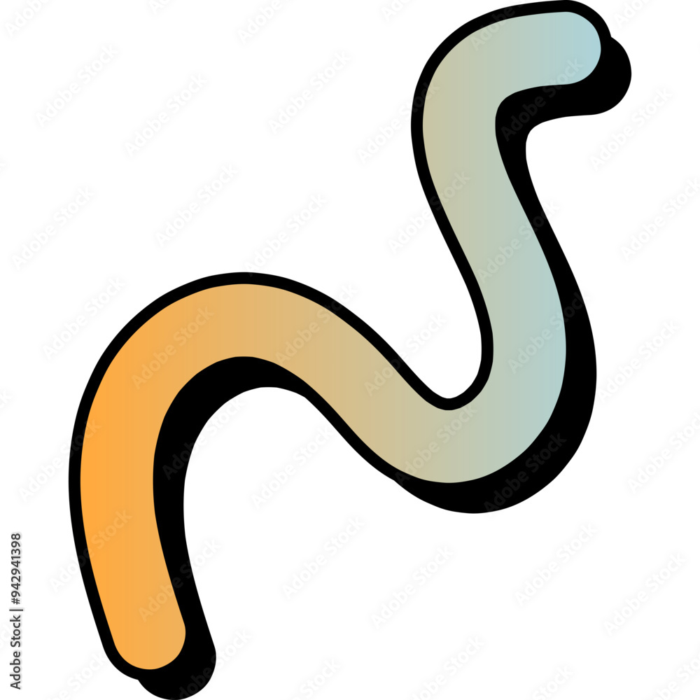 Retro Style Colorful Squiggly Element Retro Style Colorful Squiggly Element