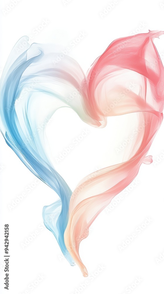 Fototapeta premium A heart made of blue, red and pink colors. The colors are blended together to create a beautiful and unique design. The heart is surrounded by a white background