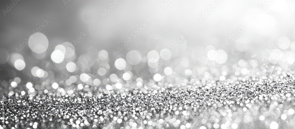 Sparkling Silver Glitter Background with Bokeh Lights for Festive and Elegant Designs Sparkling Silver Glitter Background with Bokeh Lights for Festive and Elegant Designs