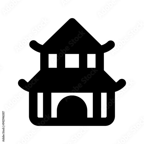 pagoda line icon