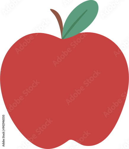 red apple with leaf