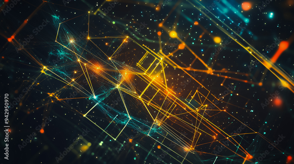 Abstract business connection of lines from nodes It is connected to endless nodes and represents the innovation of communication cyber security in the network background Abstract business connection of lines from nodes It is connected to endless nodes and represents the innovation of communication cyber security in the network background