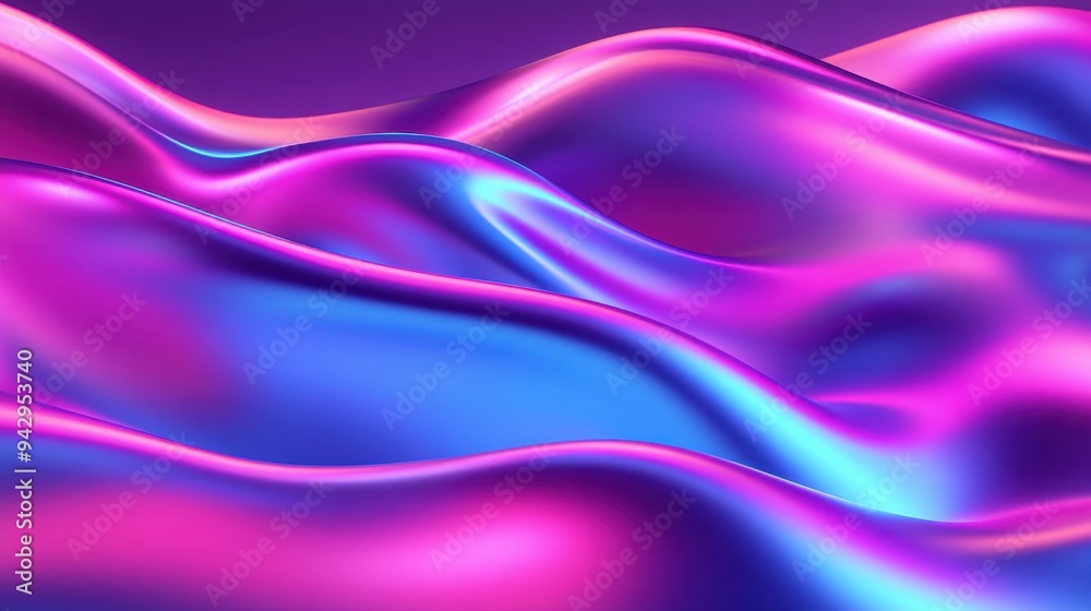 A purple and blue wave with a purple background. The wave is very long and has a lot of detail A purple and blue wave with a purple background. The wave is very long and has a lot of detail