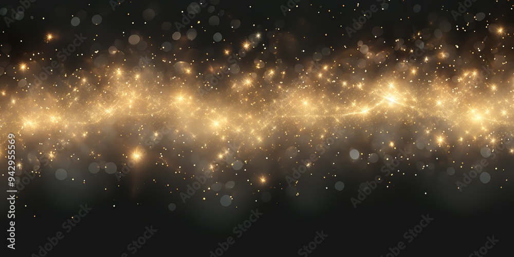 Abstract Background with glitter, Golden Dust and Black Sequins Falling Like Nebula Galaxy in a Scifi Style Particles Wallpaper Background Abstract Background with glitter, Golden Dust and Black Sequins Falling Like Nebula Galaxy in a Scifi Style Particles Wallpaper Background