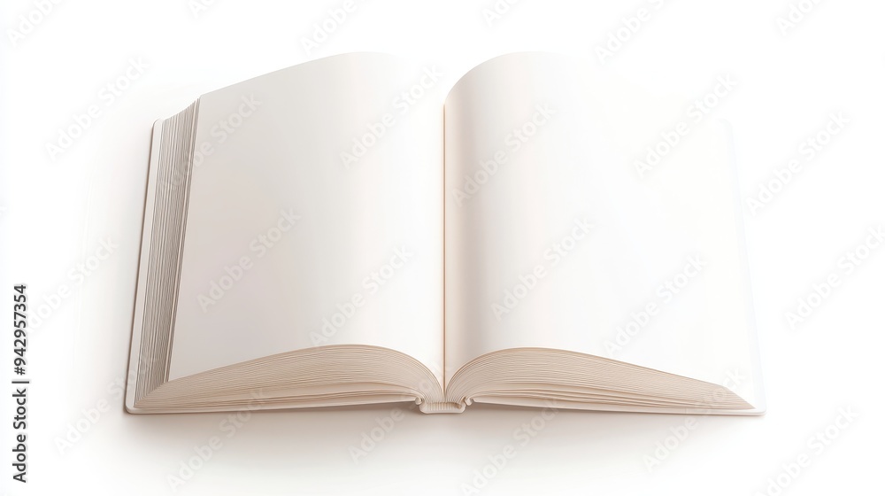 A book is open to a blank page A book is open to a blank page