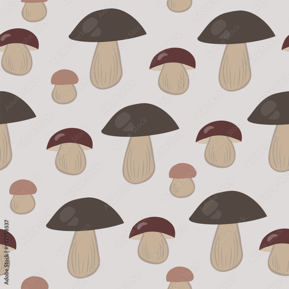 Seamless pattern with boletus mushrooms. Seamless pattern with boletus mushrooms.