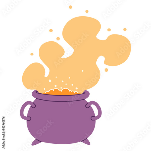 Halloween Vector Collection. Witch's cauldron where the potion is brewed. . Vector illustration