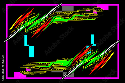 car body sticker vector. car modification stickers. car wrap sticker