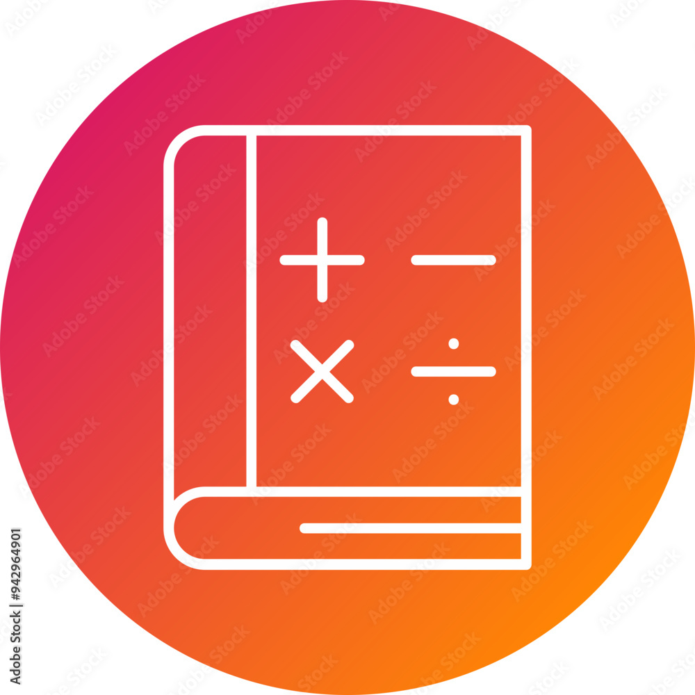 Obraz premium Math Book Vector Icon Design