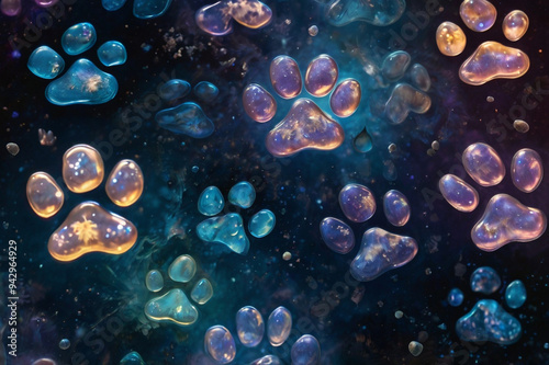 Dog Pawprints in a Floating Cosmic Jelly photo