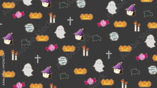 ハロウィン ドット絵　背景