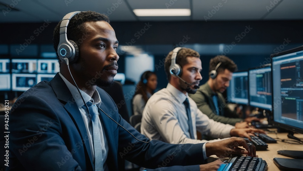 © Анастасия Макевич - man working in a call center © Анастасия Макевич - man working in a call center