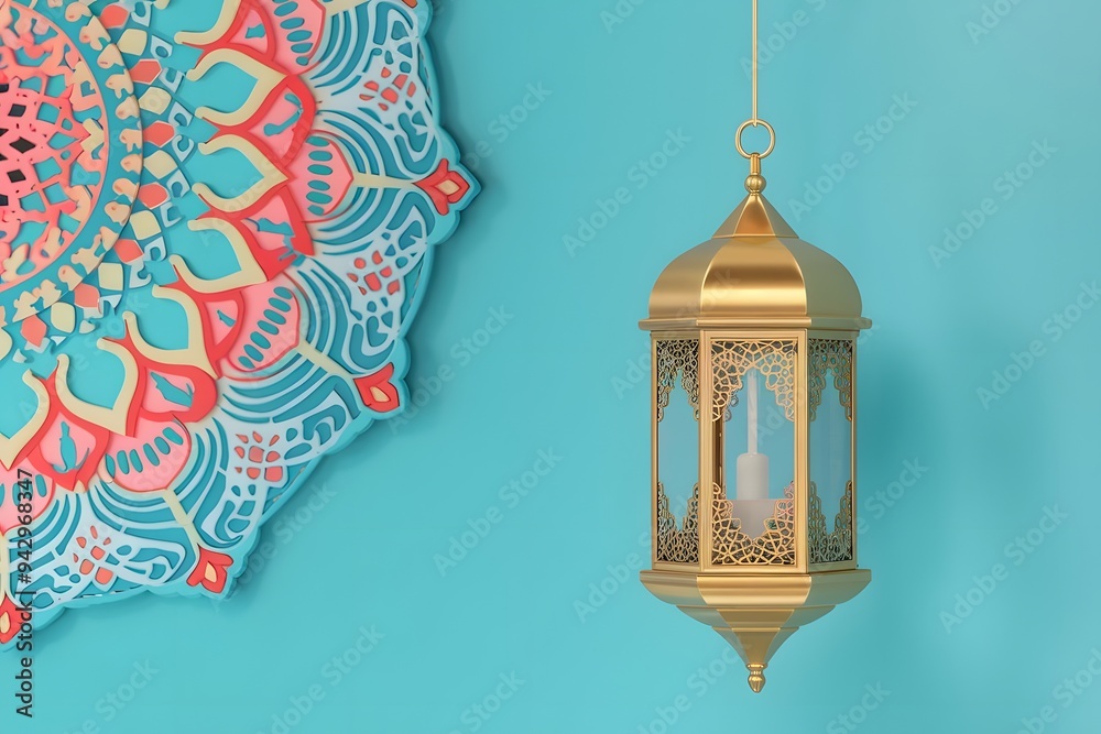 flat background with Islamic ornament