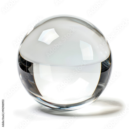 Crystal ball side view isolate on transparency background photo