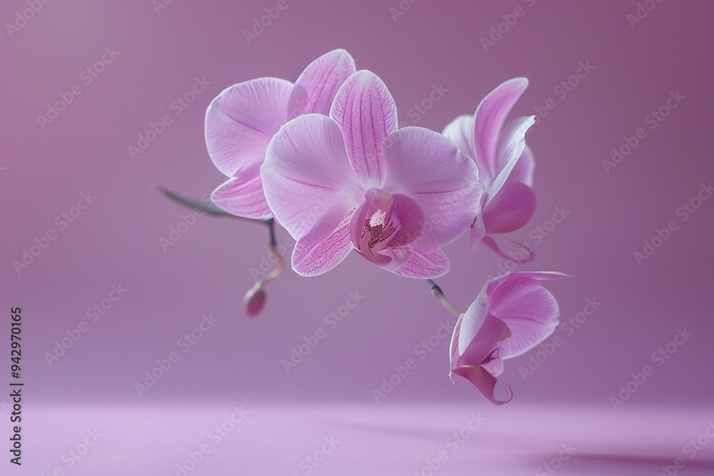 Levitating Wildflowers on Soft Pastel Backdrop - Hyperrealistic Studio Photography