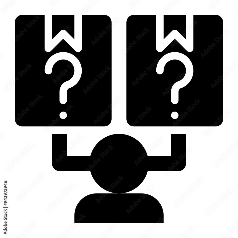 customer decision, customer choice, customer, decisions, choice, confusion solid or glyph icon customer decision, customer choice, customer, decisions, choice, confusion solid or glyph icon