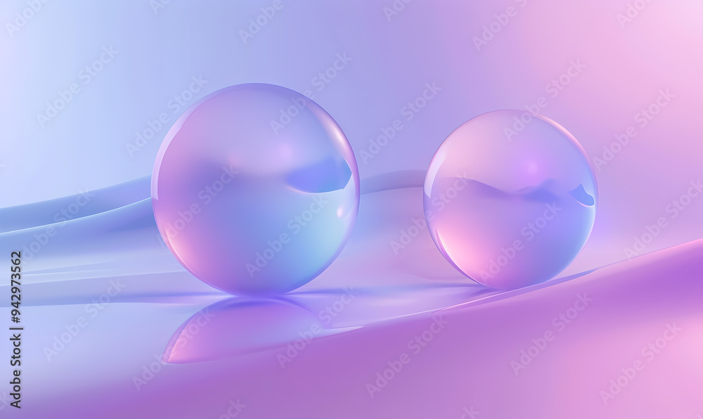 glass sphere on a blue background glass sphere on a blue background