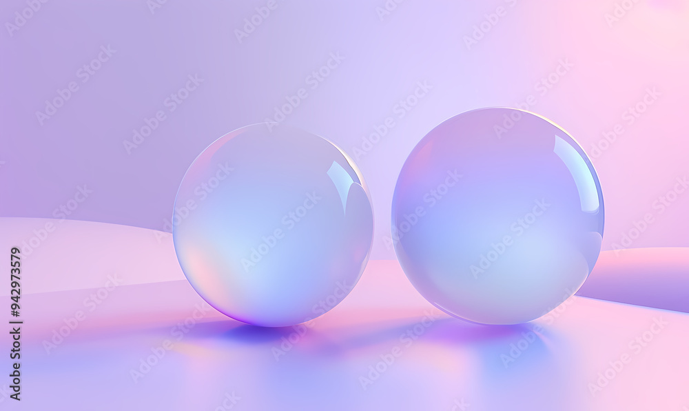 Obraz premium glass sphere on a blue background