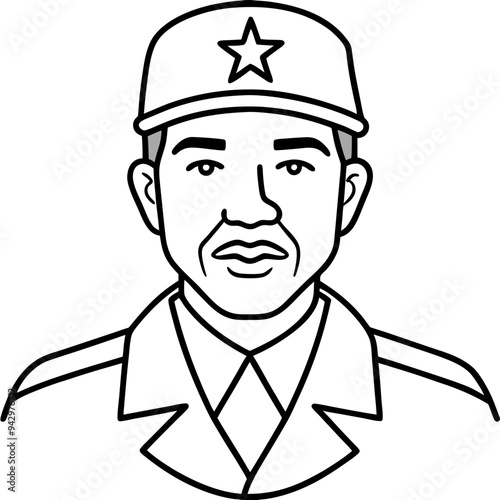 VeteransDay line art vector white background