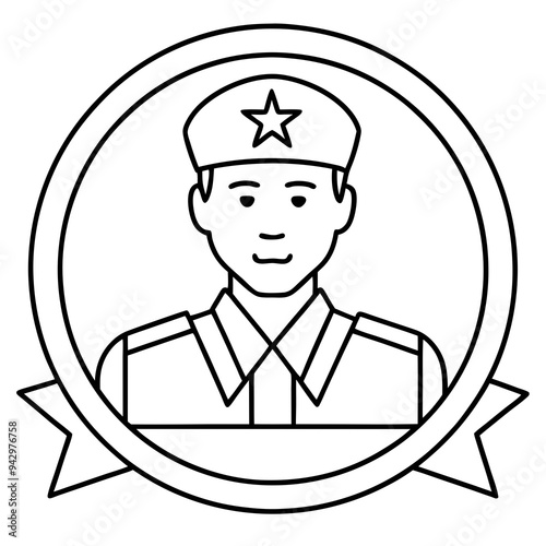 VeteransDay line art vector white background