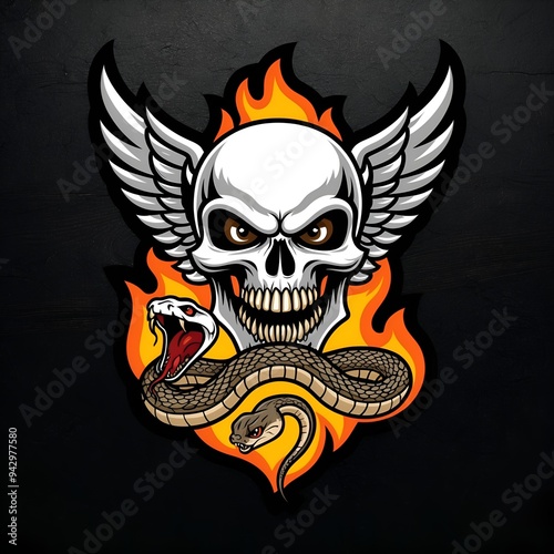 skull with wings