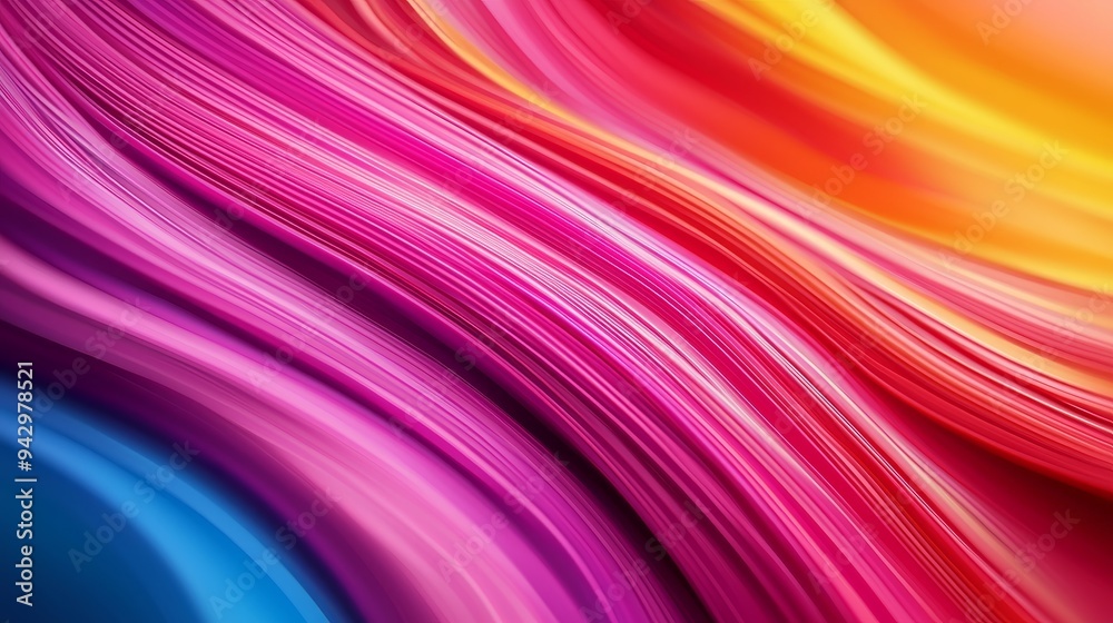 Naklejka premium A striking abstract pattern formed by sweeping acrylic paint strokes in a vibrant, colorful background