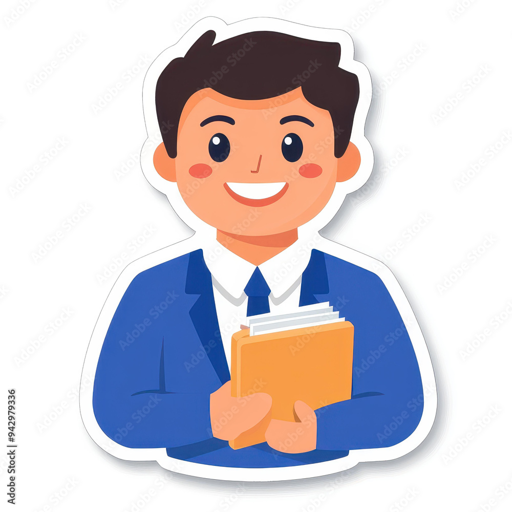 A minimalist animated sticker showcases a happy formal assistant with folded hands, exuding calm confidence. A minimalist animated sticker showcases a happy formal assistant with folded hands, exuding calm confidence.