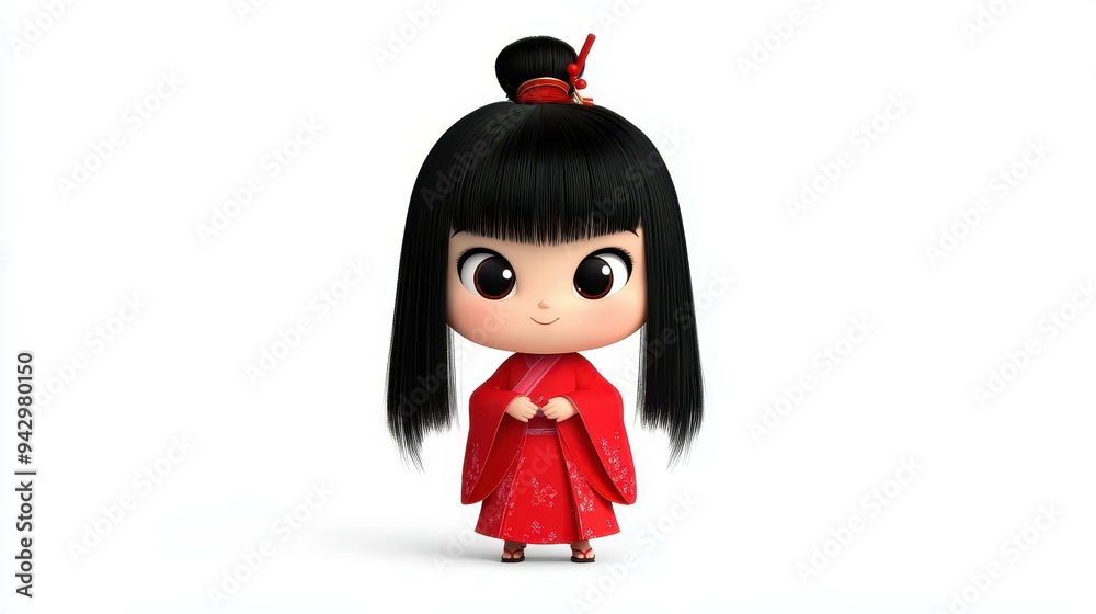 Discover the charm of a cute doll with big eyes, long hair, and a traditional outfit, showcasing various poses and emotions. Discover the charm of a cute doll with big eyes, long hair, and a traditional outfit, showcasing various poses and emotions.