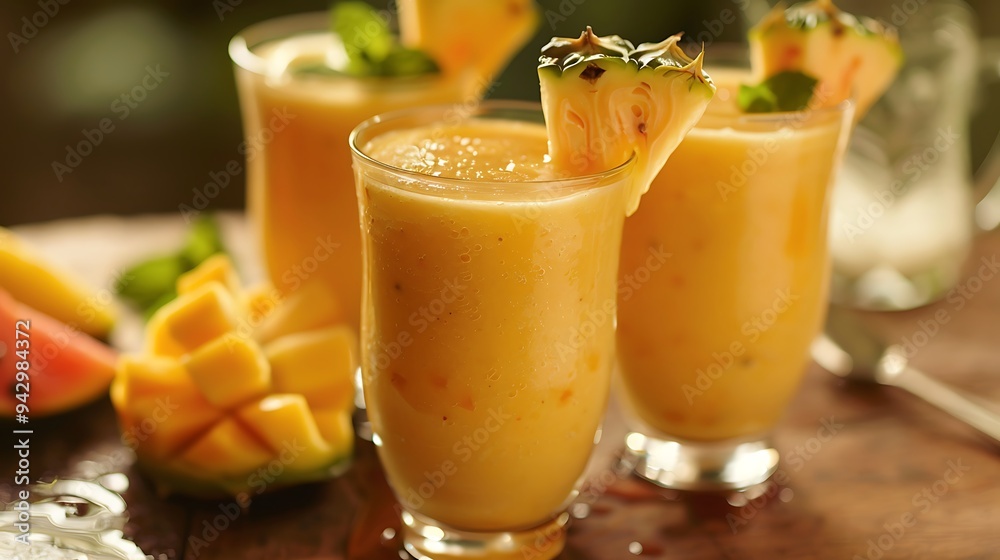 Tropically enjoyable and sweet fruit smoothies Tropically enjoyable and sweet fruit smoothies
