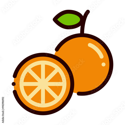 Orange Fruit icon. vector icon with filled outline style