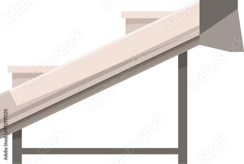 Factory production line concept with conveyor belt transporting goods