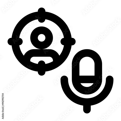 narrowcast, target audience, segmentation, podcast, specific audience outline icon