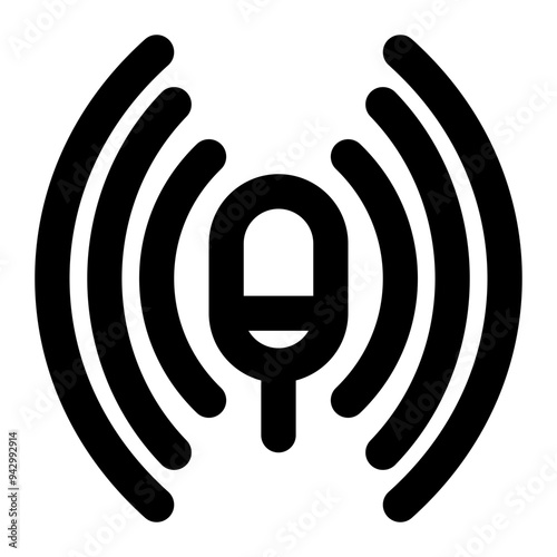 stereo, audio, podcast, microphone, voice outline icon