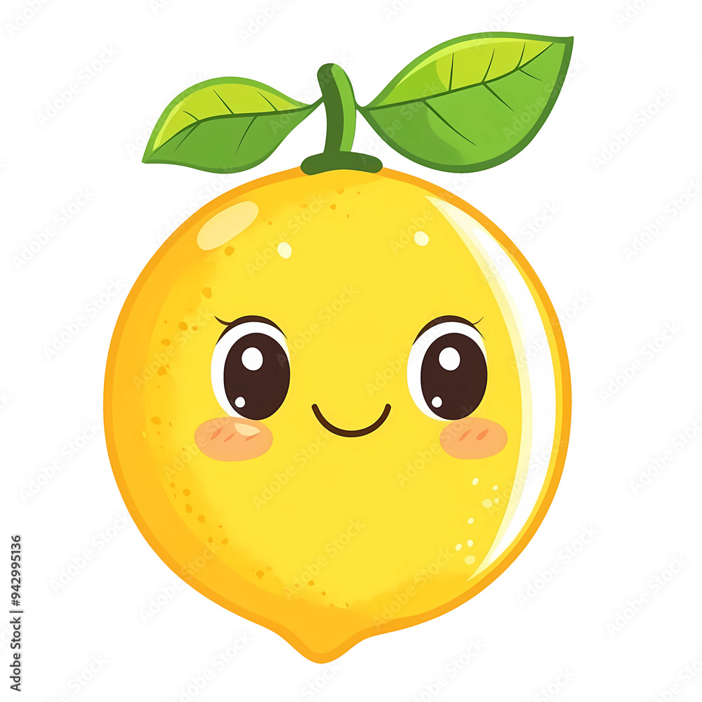 Obraz premium cute funny Lemon cartoon, isolated on transparent background, generated ai