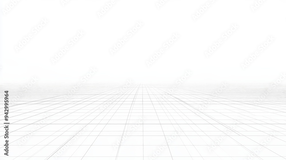 Fototapeta premium White background with grid lines in a square pattern, creating a template for technology, interface, industry, science, blueprint, or infographic concepts. Vector illustration.