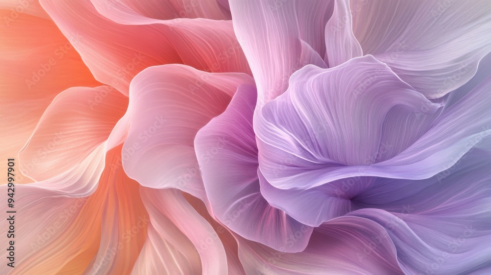 Abstract Flower with Soft Flowing Petals in Pink and Lavender Abstract Flower with Soft Flowing Petals in Pink and Lavender