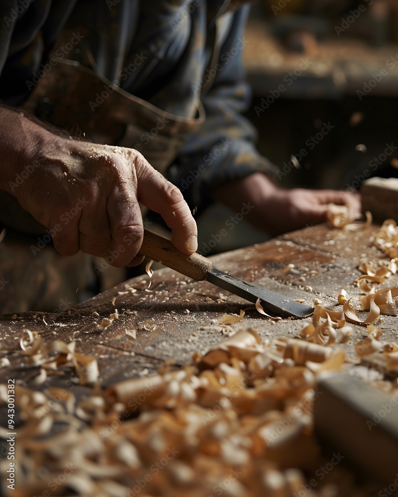 Carpenter Carving Wood with Precision Carpenter Carving Wood with Precision